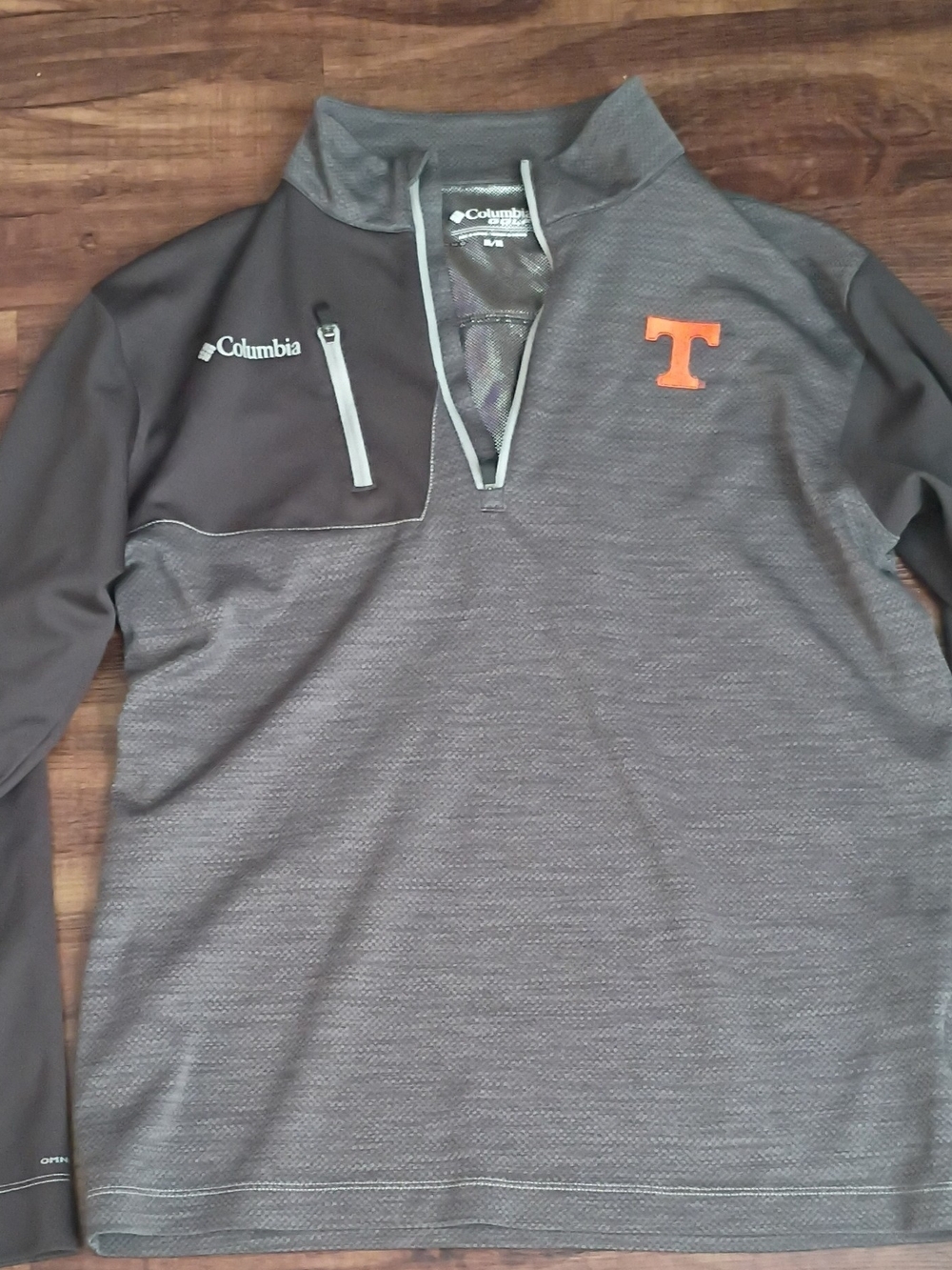 Columbia Men's Gray Performance Quarter-Zip with Orange 'T' Logo
